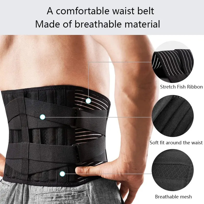 Rapid Relief Back Support Belt: Breathable Lumbar Brace for Sciatica & Lower Back Pain – Orthopedic Design for All-Day Comfort WhoKnows