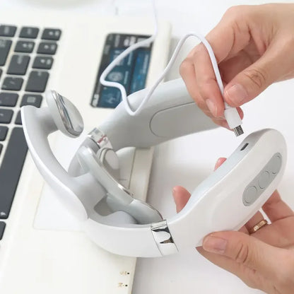 Portable 4D Electric Neck & Shoulder Massager USB Rechargeable Heating Hot Pressing Magnetic Pulse Neck Massage Instrument WhoKnows