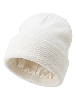 White Silk Beanie WhoKnows